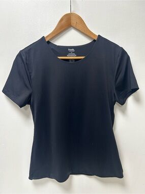 Frank & Oak Black Stretch Short Sleeve Crew Neck Top Women’s Size L